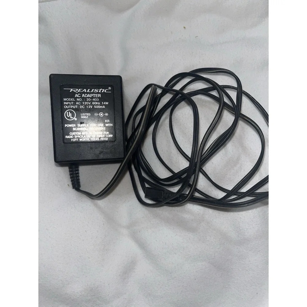 Realistic AC Adapter 20-403 12V 500mA Power Supply Radio Shack